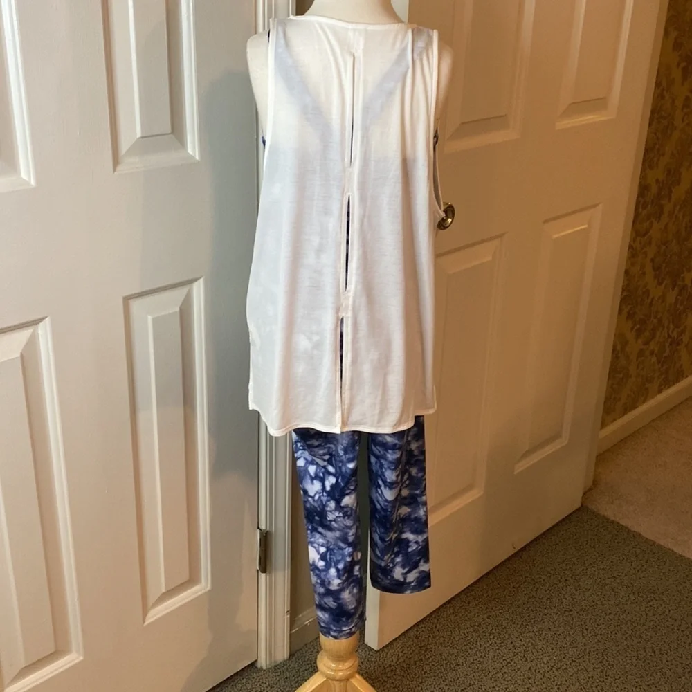 Athleta Girl Cropped Tie Dye Leggings & Tank Top Set Size Girls Large (12)